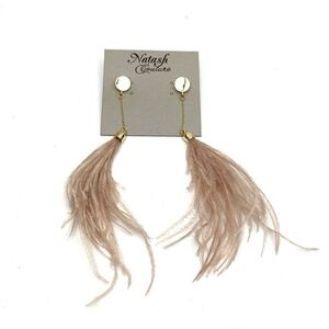 Natasha Couture  Feathers with chain  Earrings